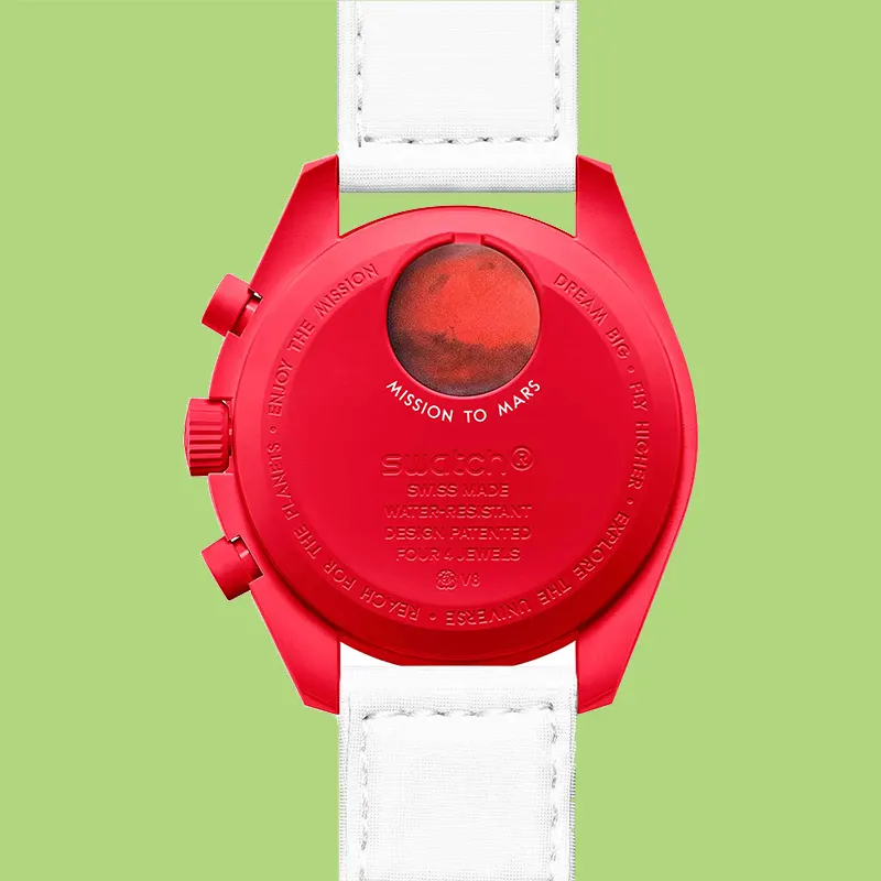 Omega x Swatch Fiery Red Mission to Mars Bioceramic Moonswatch  SO33R100